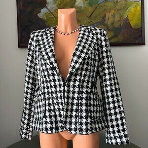 Cache NWT Black and White Houndstooth Blazer
